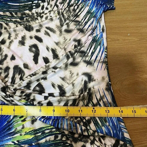 jus d orange Paris Midi Dress Fit Flare Round Neck Short Sleeve Stretch Women S - Picture 3 of 9